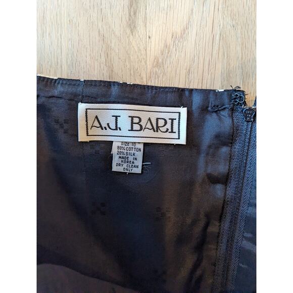 Vintage AJ Bari Dress Size 10 Black Bow Party Dress Fits Like Size 6 - Picture 4 of 7